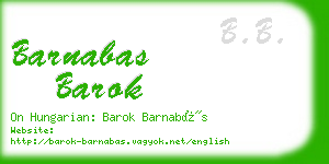 barnabas barok business card